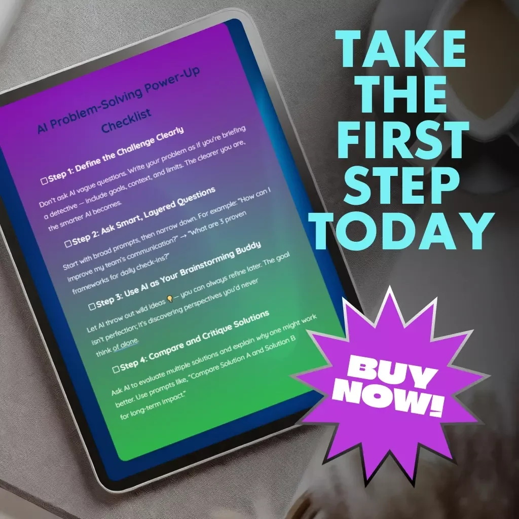 AI Problem-Solving Power-Up Checklist | Digital Download for How to Use AI to Develop Problem-Solving Skills | AI Strategy & Critical Thinking Guide for Entrepreneurs, Students, and Professionals
