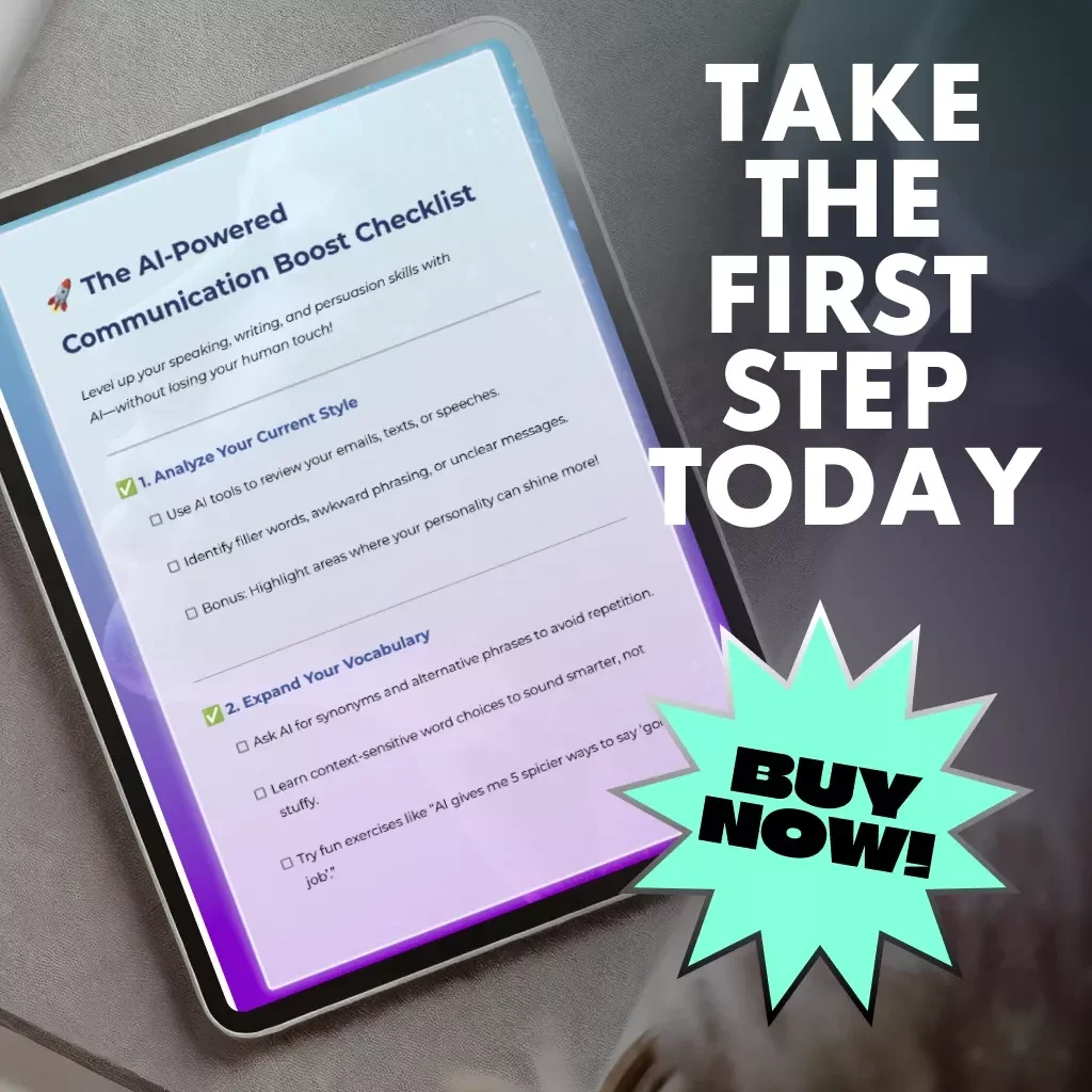 The AI-Powered Communication Boost Checklist | How to Use AI to Improve Communication Skills | Digital Download for Smarter Speaking, Writing & Listening
