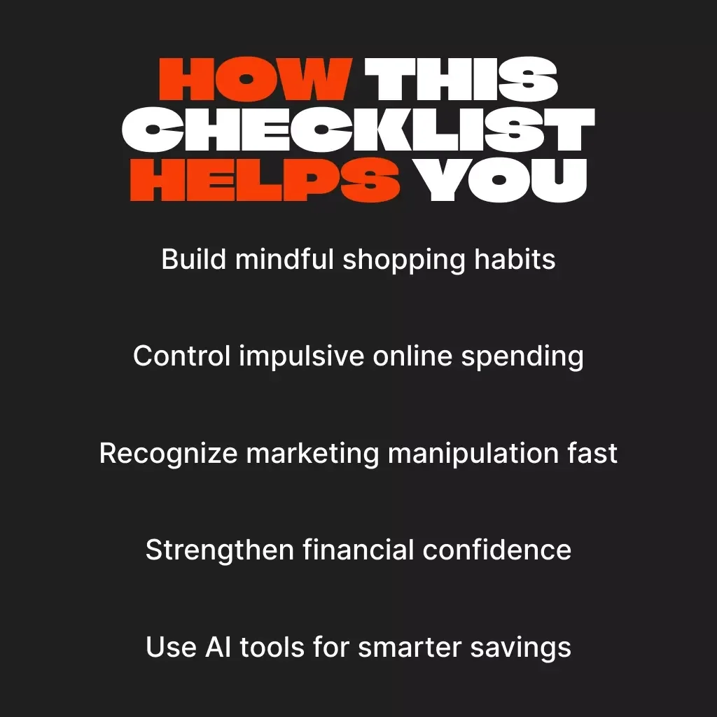 Social Media Shopping Pressure Survival Checklist | Digital Download for Mindful Spending | Tips for Avoiding Social Media Shopping Pressure | Budgeting & Self-Control Guide
