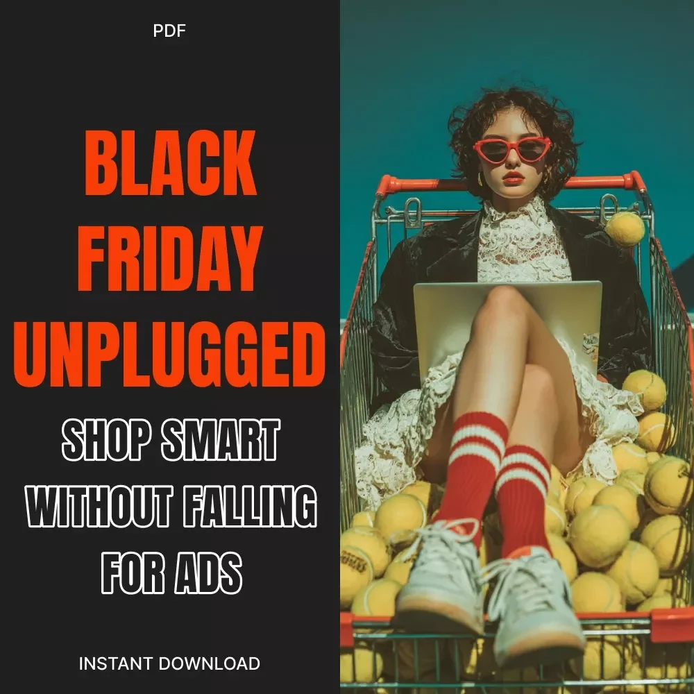 Black Friday Unplugged: Shop Smart Without Falling for Ads | Digital eBook & Shopping Guide | Conscious Consumer Planner | Minimalist Gift Idea