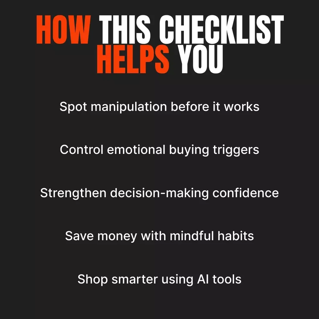 Your Anti-Sales Manipulation Toolkit | Printable Checklist for Smart Shoppers | How to Resist High-Pressure Sales & Emotional Persuasion | Digital Download Self-Protection Guide