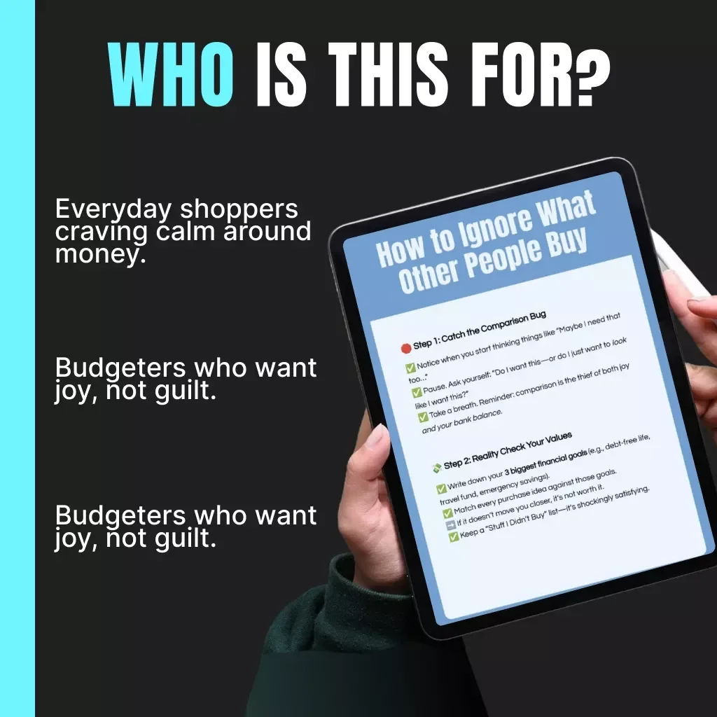 How to Ignore What Other People Buy | Mindful Spending Checklist for Comparison Detox, Financial Clarity & Self-Worth Boost | Digital Download eBook Guide