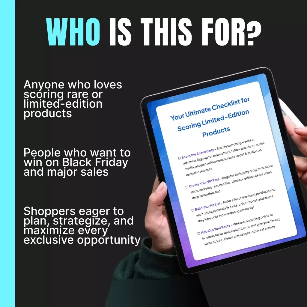 Your Ultimate Checklist for Scoring Limited-Edition Products | Digital Download | How to Find Limited-Edition Products on Black Friday | eBook & Printable Guide for Smart Shoppers