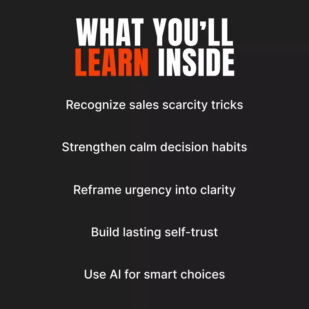 Outsmart the Pressure and Choose Freely | Digital Guide to How to Ignore Scarcity Tactics, Build Decision Confidence, and Make Calm, Smart Choices