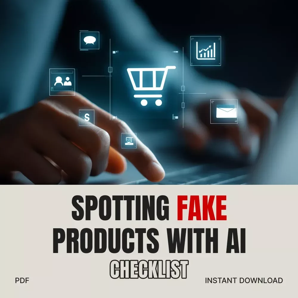 Spotting Fake Products with AI – Digital Checklist | How to Spot Fake Products with AI | Authentic Shopping Guide, AI Anti-Counterfeit Tool, Printable Download