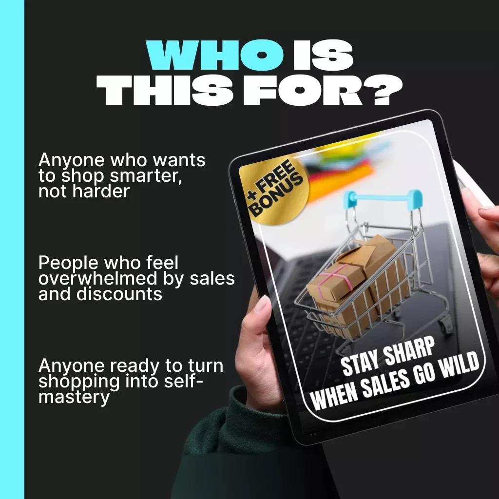 Stay Sharp When Sales Go Wild | Focus & Self-Control Guide for Smart Shoppers | Digital Download on How to Stay Focused During Massive Sales