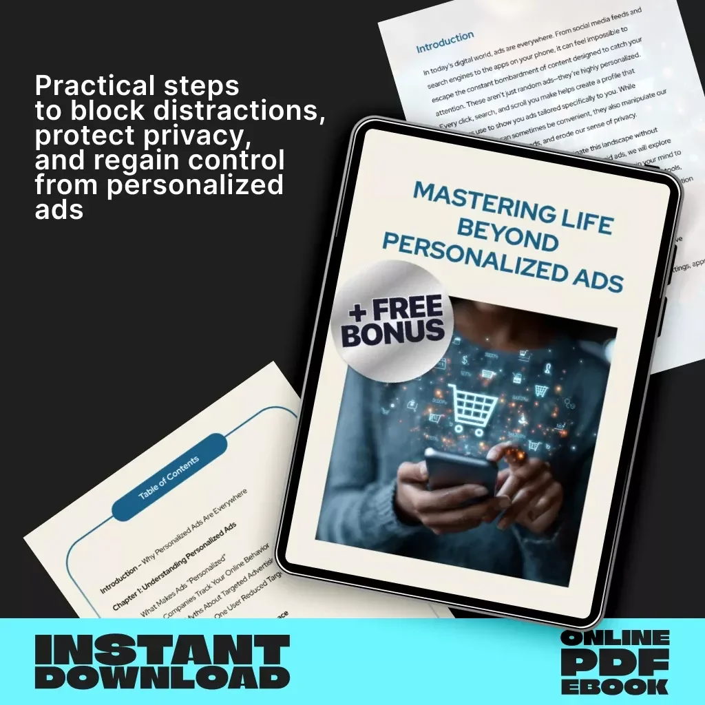 Tune Out the Noise: Mastering Life Beyond Personalized Ads | Digital Privacy eBook for Learning How to Ignore Personalized Ads & Reclaim Focus