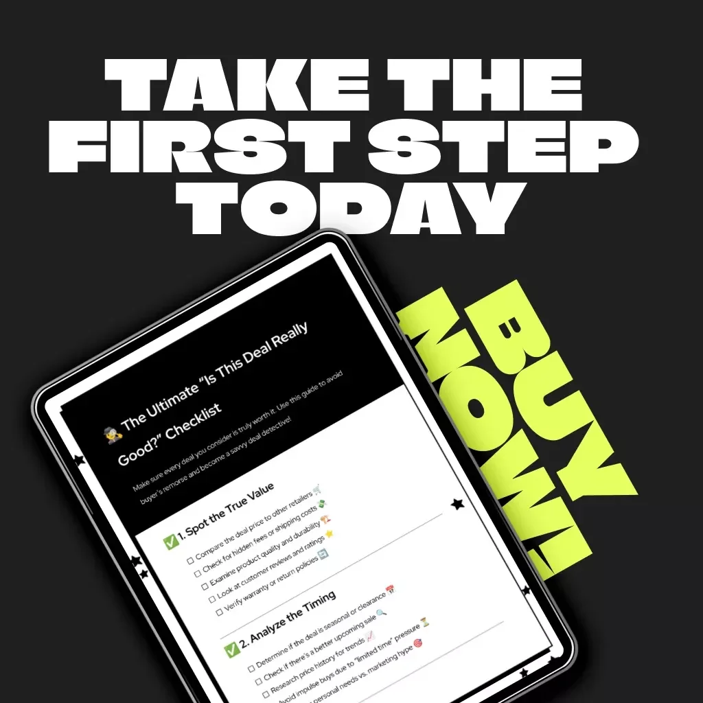 The Ultimate “Is This Deal Really Good?” Checklist | Digital Download Guide to How to Check If a Deal Is Really Good | Smart Shopping eBook & Printable List for Savvy Buyers