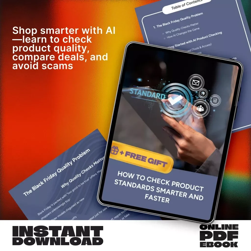 How to Check Product Standards Smarter and Faster | AI Shopping Guide | Digital Download eBook for Smarter Online Buying, Product Quality Checklist, and Black Friday Deal Checker