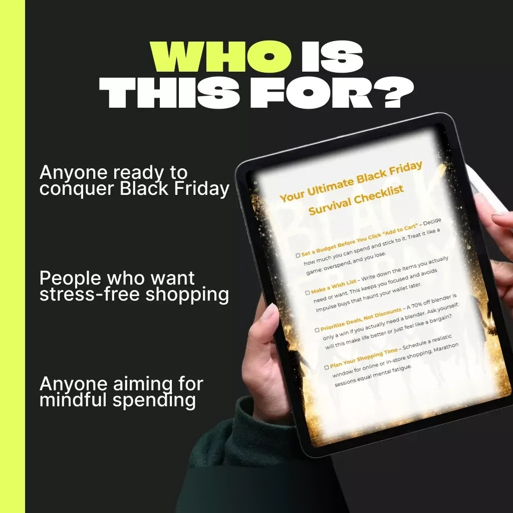 Your Ultimate Black Friday Survival Checklist | Printable Digital Download | How to Avoid Black Friday Shopping Burnout | Smart Shopping Planner for Stress-Free Savings