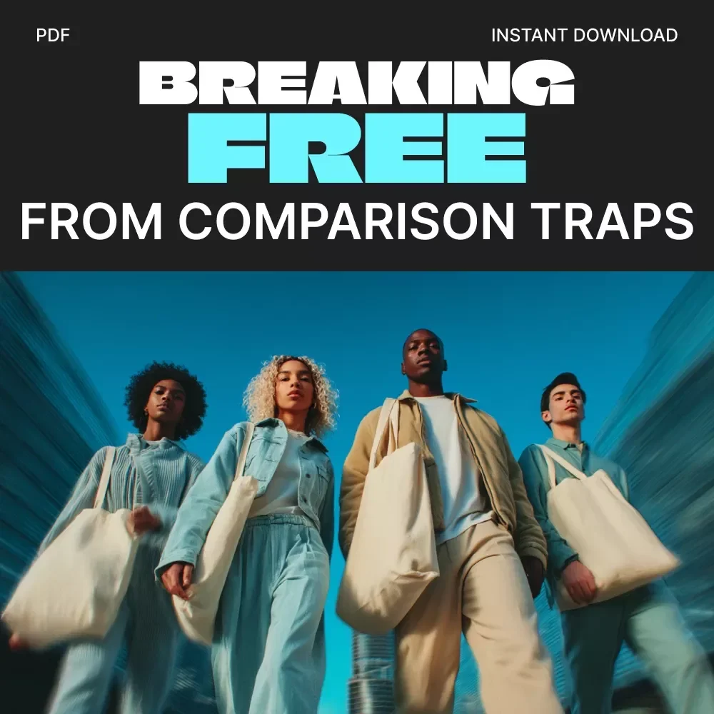 Breaking Free from Comparison Traps | Digital Self-Growth Guide for Mindful Shopping | How to Ignore Social Comparison When Shopping | Printable eBook, Mindset & Habit Builder