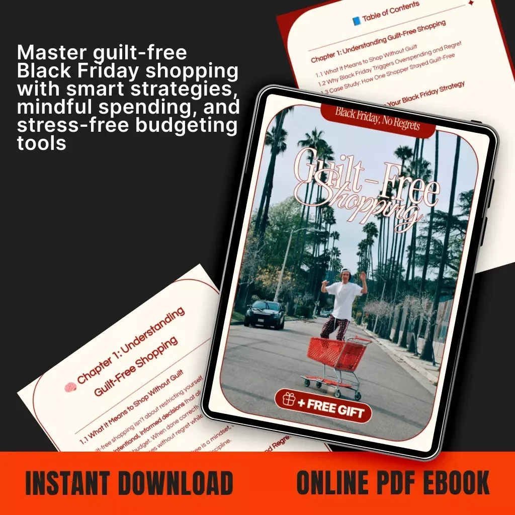 Black Friday, No Regrets: Guilt-Free Shopping | Digital Guide, eBook, Checklist for Mindful Spending, Budget Planning & Smart Deals