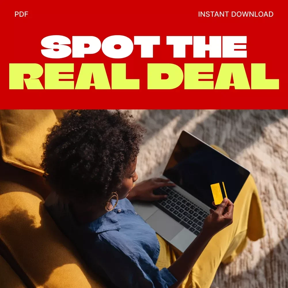 Spot the Real Deal | AI-Powered Checklist to Verify Online Deals & Avoid Scams | Digital Download Guide on How to Check if Deals Are Real with AI