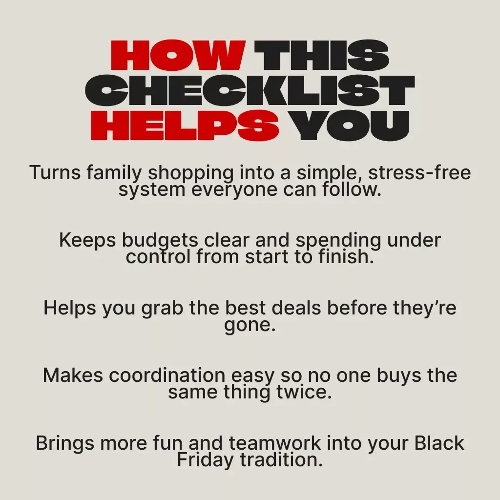 The Family Game Plan for Black Friday Success | Printable Checklist & Digital Download Guide for How to Plan Black Friday Shopping for the Whole Family