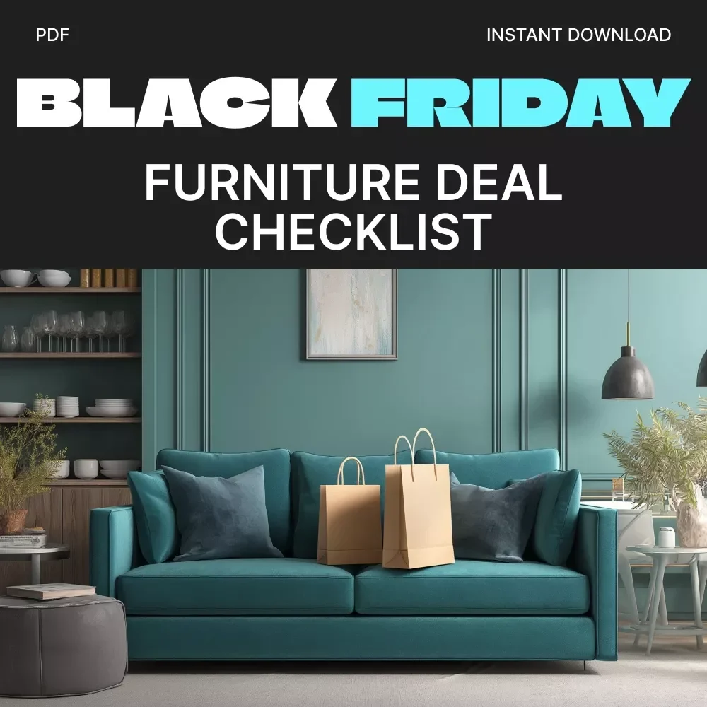 Your Ultimate Black Friday Furniture Deal Checklist | Printable Digital Download | How to Find Furniture Deals on Black Friday Guide for Smart Shoppers