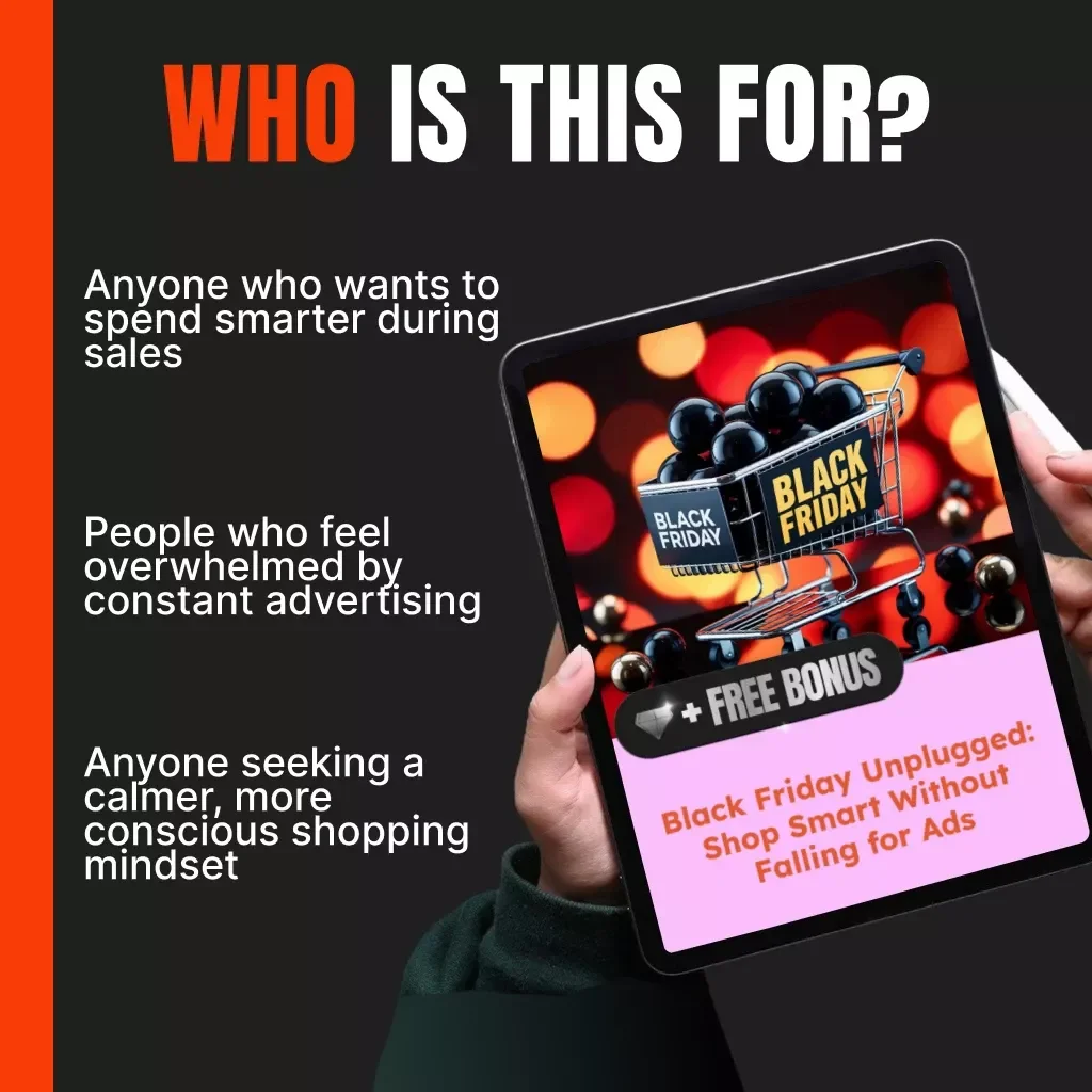 Black Friday Unplugged: Shop Smart Without Falling for Ads | Digital eBook & Shopping Guide | Conscious Consumer Planner | Minimalist Gift Idea