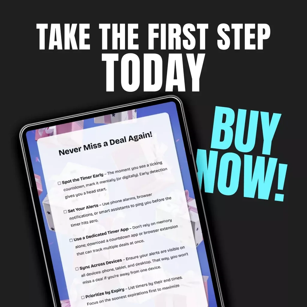 Never Miss a Deal Again – Digital Checklist for Smart Shoppers | How to Track Countdown Timers Without Missing Deals | Printable & Digital Guide for Flash Sales, Limited Offers, and Online Discounts