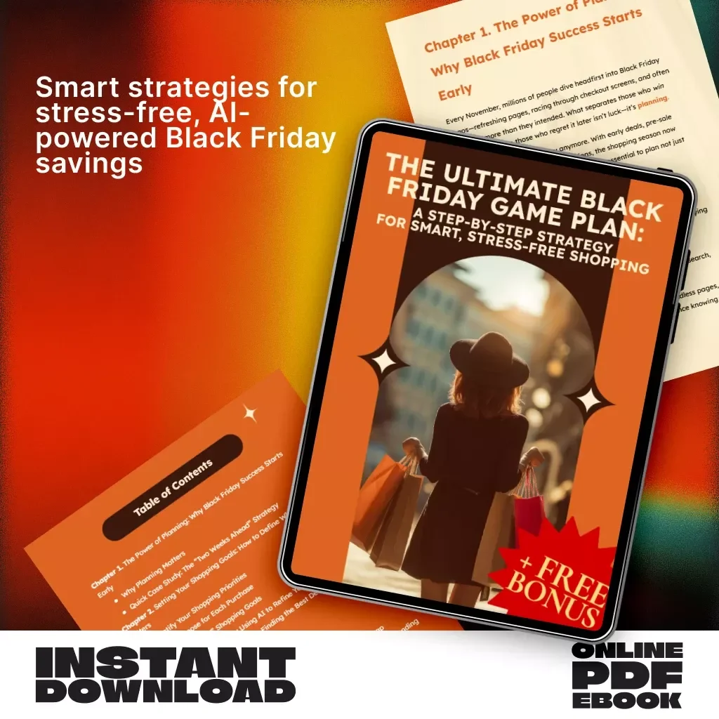 The Ultimate Black Friday Game Plan: A Step-by-Step Strategy for Smart, Stress-Free Shopping | How to Build a Step-by-Step Black Friday Shopping Plan | Digital Download eBook for Deal Hunters & Savvy Shoppers