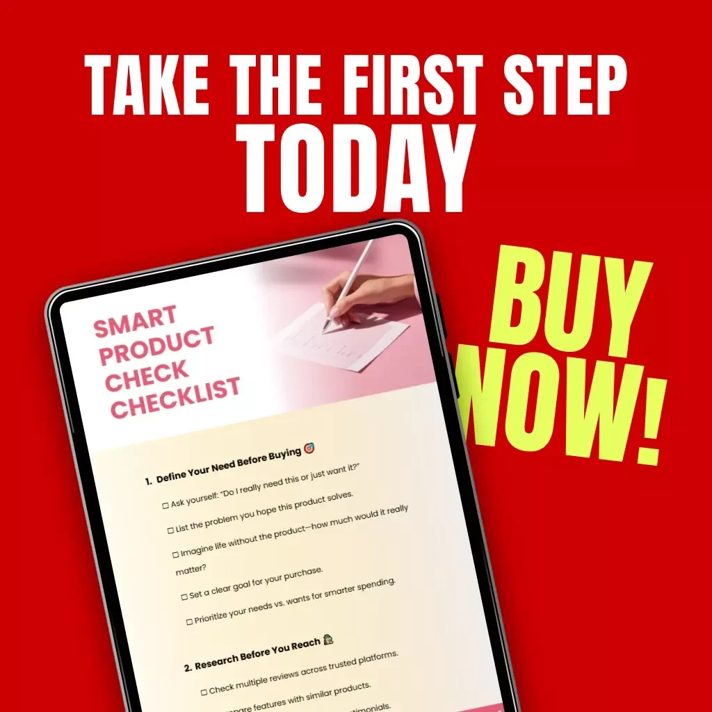 Smart Product Check Checklist | Digital Download Guide | How to Check If a Product Is Useful | Minimalist Buyer’s eBook for Smarter Shopping Decisions