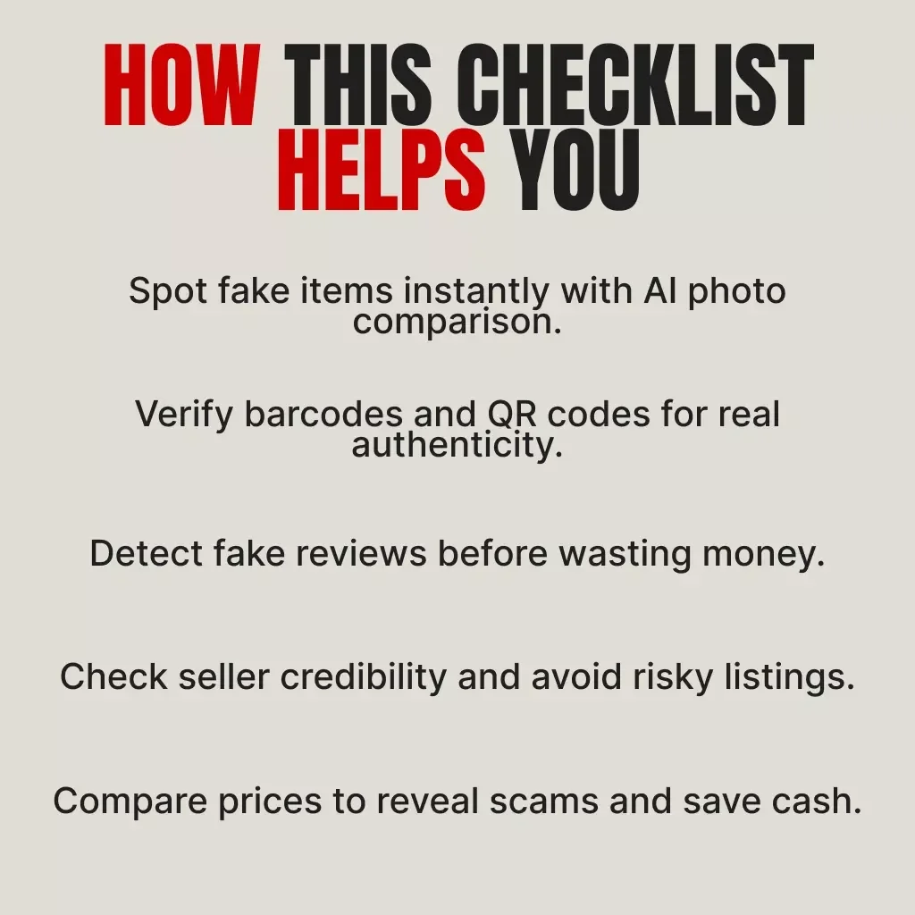 Spotting Fake Products with AI – Digital Checklist | How to Spot Fake Products with AI | Authentic Shopping Guide, AI Anti-Counterfeit Tool, Printable Download
