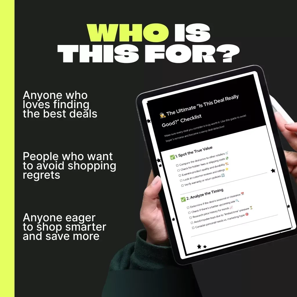 The Ultimate “Is This Deal Really Good?” Checklist | Digital Download Guide to How to Check If a Deal Is Really Good | Smart Shopping eBook & Printable List for Savvy Buyers