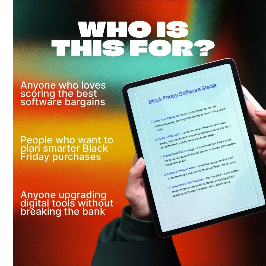 Black Friday Software Steals – Ultimate Checklist & Guide on How to Get Software Deals on Black Friday | Digital Download eBook