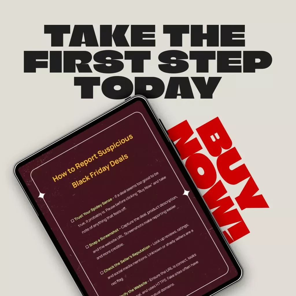 How to Report Suspicious Black Friday Deals – Printable Digital Checklist | Online Safety Guide for Smart Shoppers | Cyber Scam Awareness eBook Download