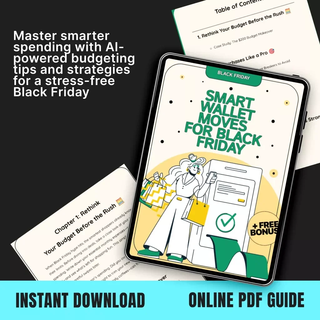 Smart Wallet Moves for Black Friday | Budget Planner eBook | AI Budget Guide | Digital Download for Savvy Shoppers