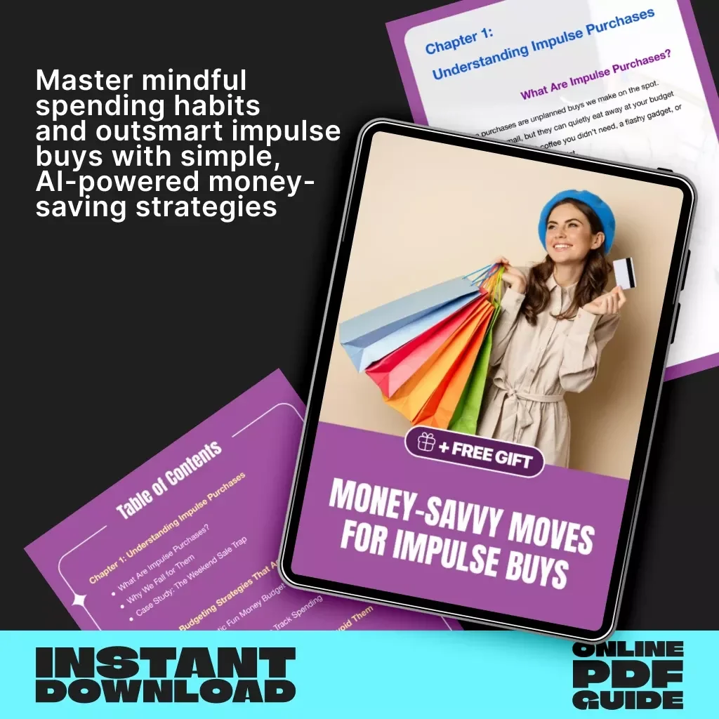 Money-Savvy Moves for Impulse Buys | Printable Budgeting Checklist | Digital Download for Smarter Spending | Tips for Budgeting for Impulse Purchases | Instant Download