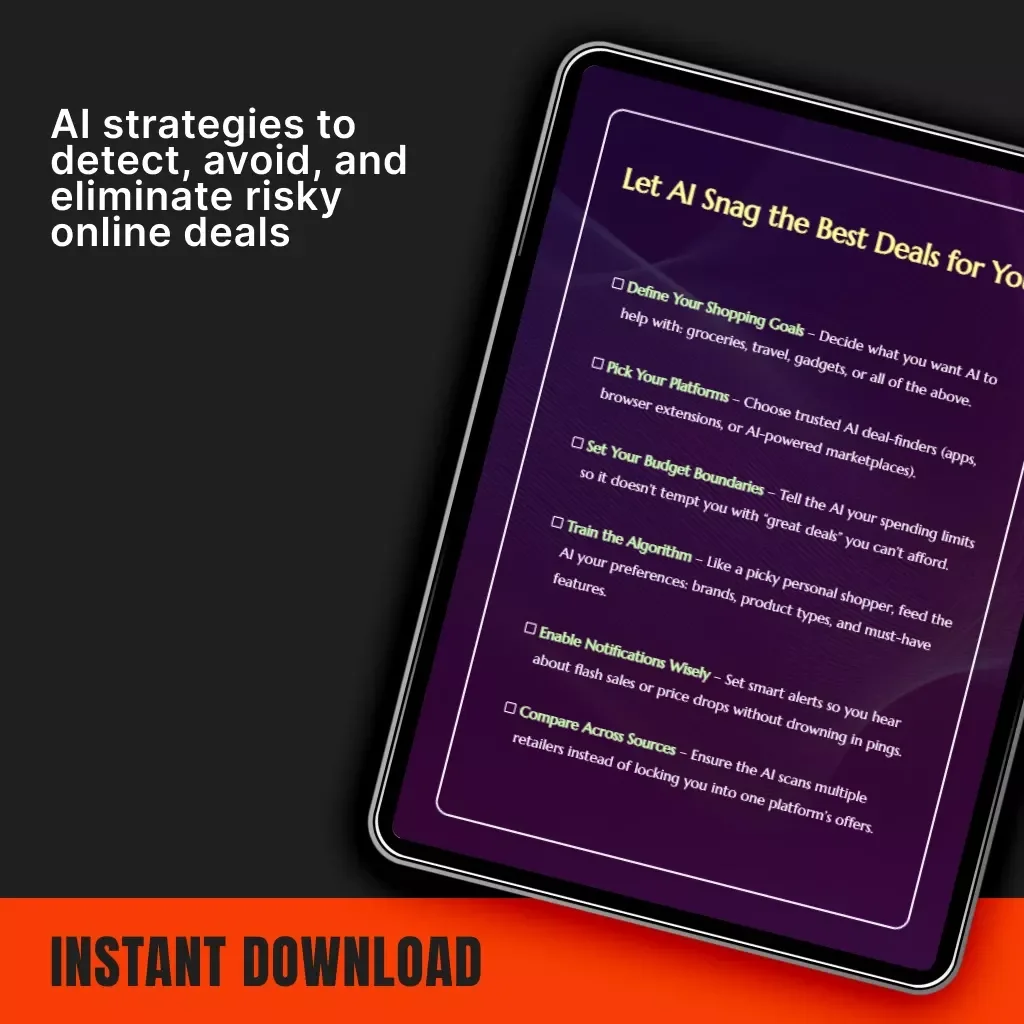 AI-Powered Checklist to Spot & Stop Bad Deals | Digital Download | Ultimate Guide on How to Filter Out Bad Deals with AI | Smart Shopping & Scam Detection Tool for Online Buyers