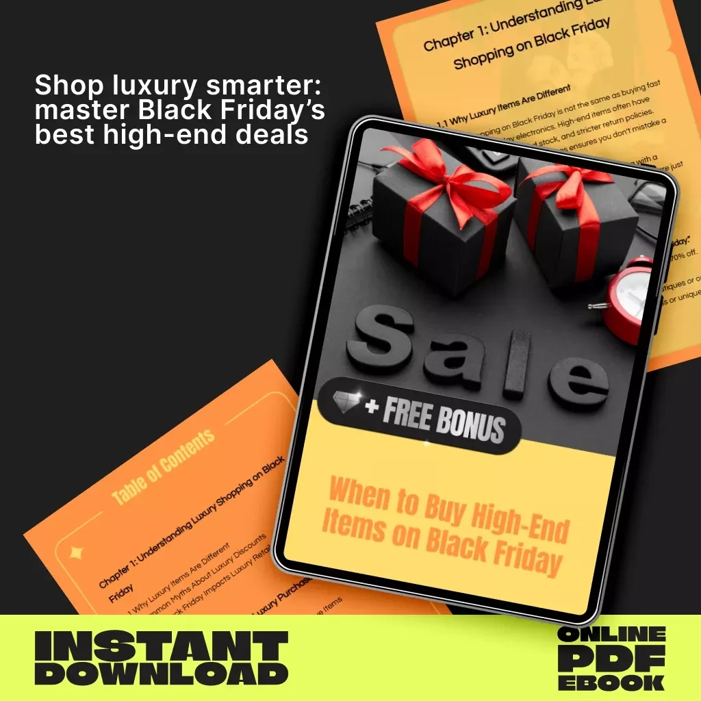 When to Buy High-End Items on Black Friday | Luxury Shopping Strategy eBook | Ultimate Guide for Smart Buyers | Learn when should you buy luxury items on Black Friday