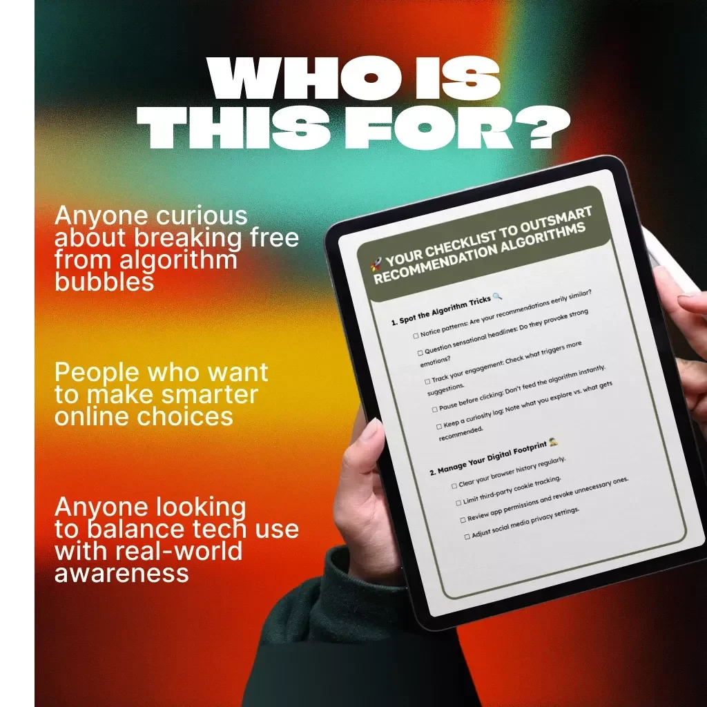 Your Checklist to Outsmart Recommendation Algorithms | Digital Download | How to Avoid Being Tricked by Recommendation Algorithms | Printable Productivity & Mindfulness Guide