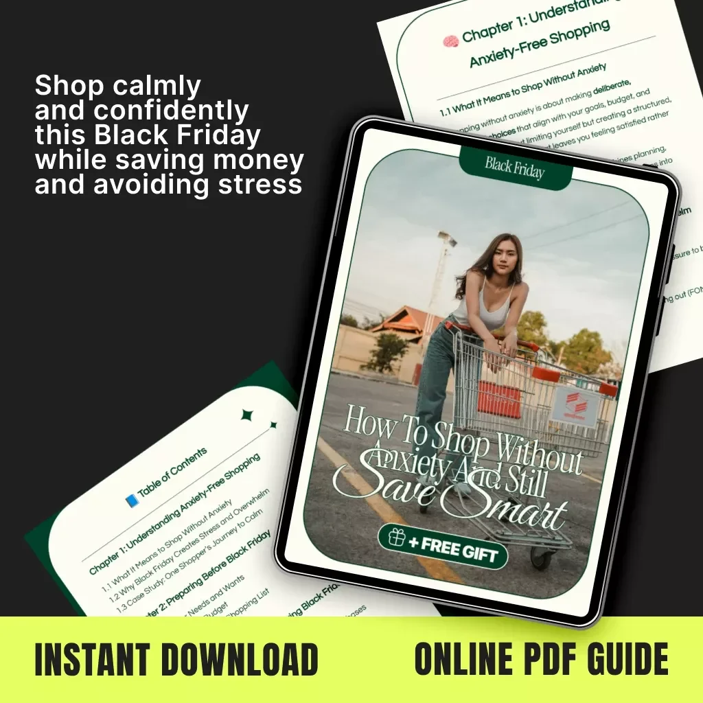 How to Shop Without Anxiety and Still Save Smart | Black Friday How to Shop Without Anxiety Guide | Digital Download for Mindful and Smart Shoppers