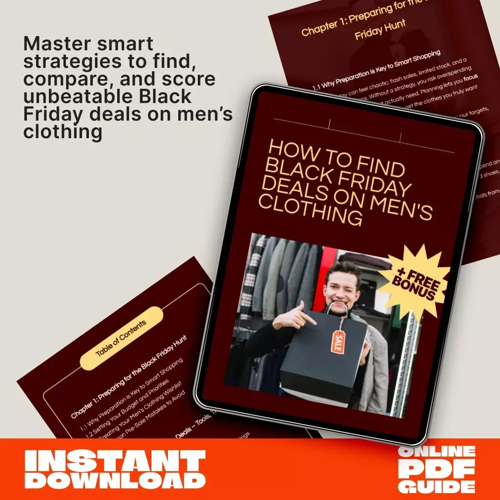 How to Find Black Friday Deals on Men's Clothing | Digital Guide for Smart Shoppers | eBook & Checklist for Savvy Men's Fashion Savings