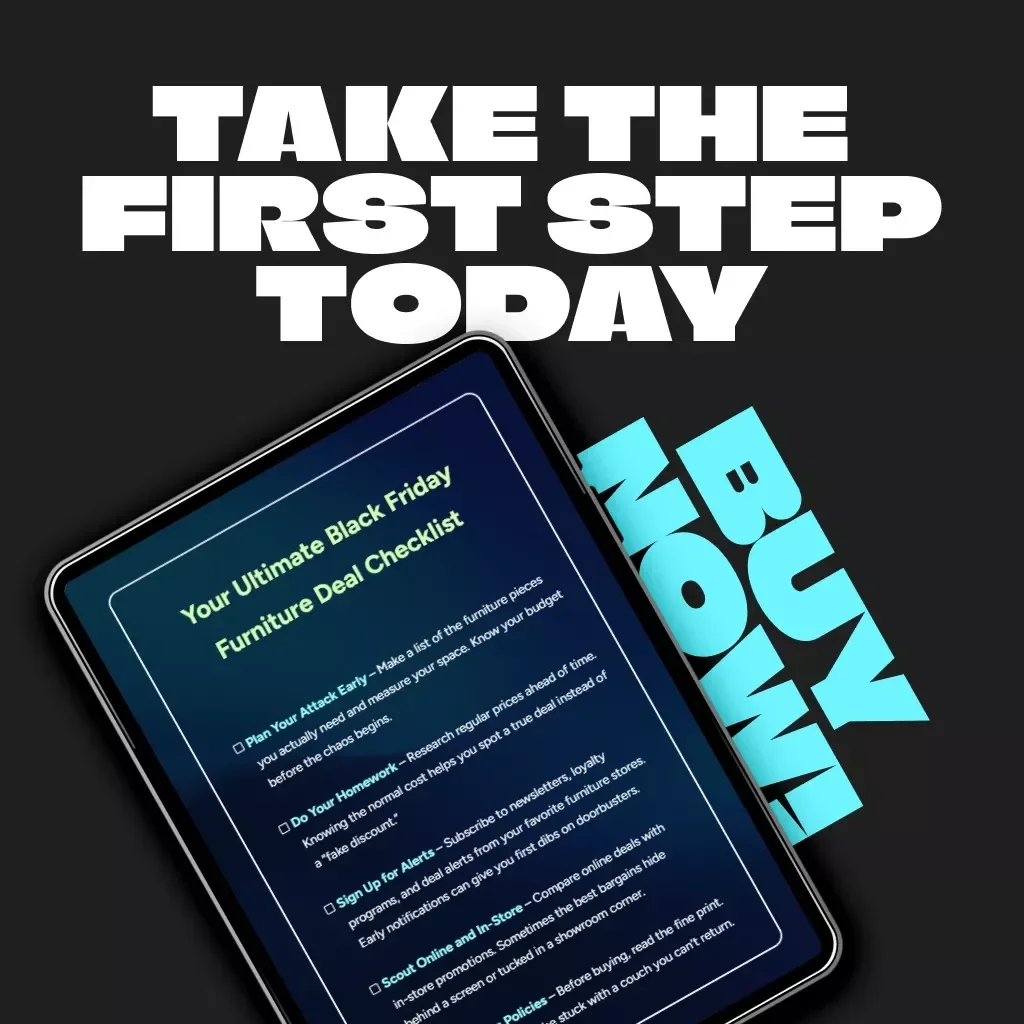 Your Ultimate Black Friday Furniture Deal Checklist | Printable Digital Download | How to Find Furniture Deals on Black Friday Guide for Smart Shoppers