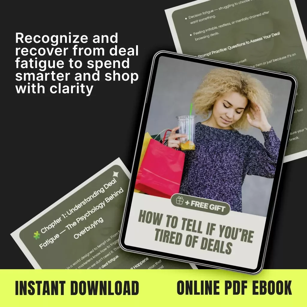 How to Tell If You’re Tired of Deals — Digital Download eBook | Understand Deal Fatigue, Break Free from Impulse Buying & Reclaim Your Shopping Power