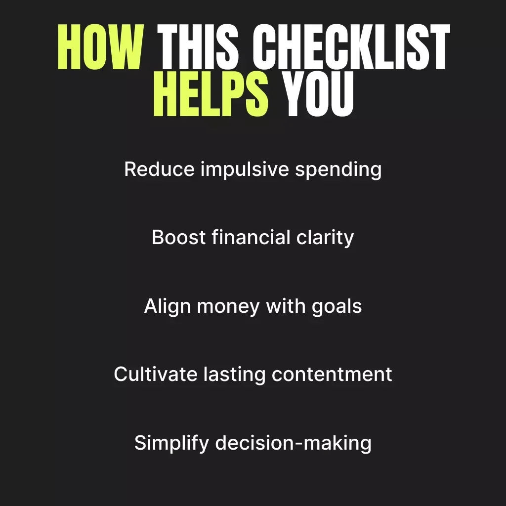Mindful Spending Mastery Checklist to Boost Your Well-Being | Digital Download for Conscious Consumers | Guide to Mindful Money Habits & How to Think About How Purchases Affect Well-Being