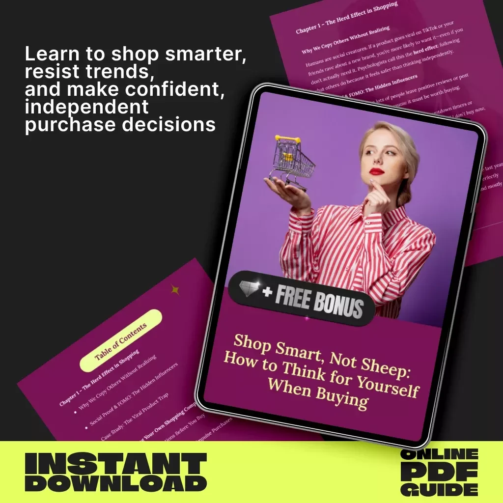 Shop Smart, Not Sheep: How to Think for Yourself When Buying | Digital Guide for Independent Shoppers | Learn How to Not Follow Others Blindly When Shopping