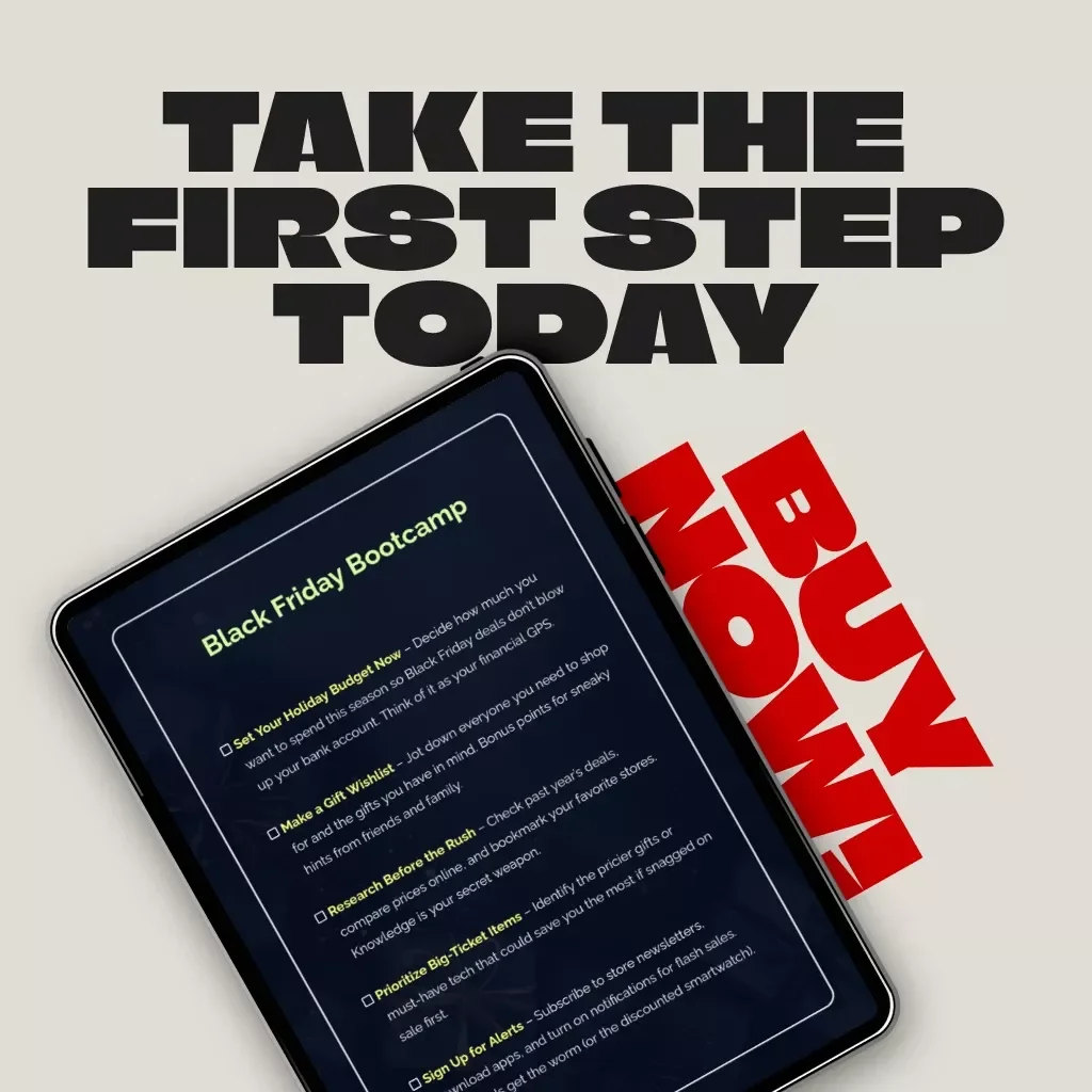 Black Friday Bootcamp Checklist | How to Plan Black Friday Purchases to Save for Holidays | Digital Download Guide for Smart Shoppers