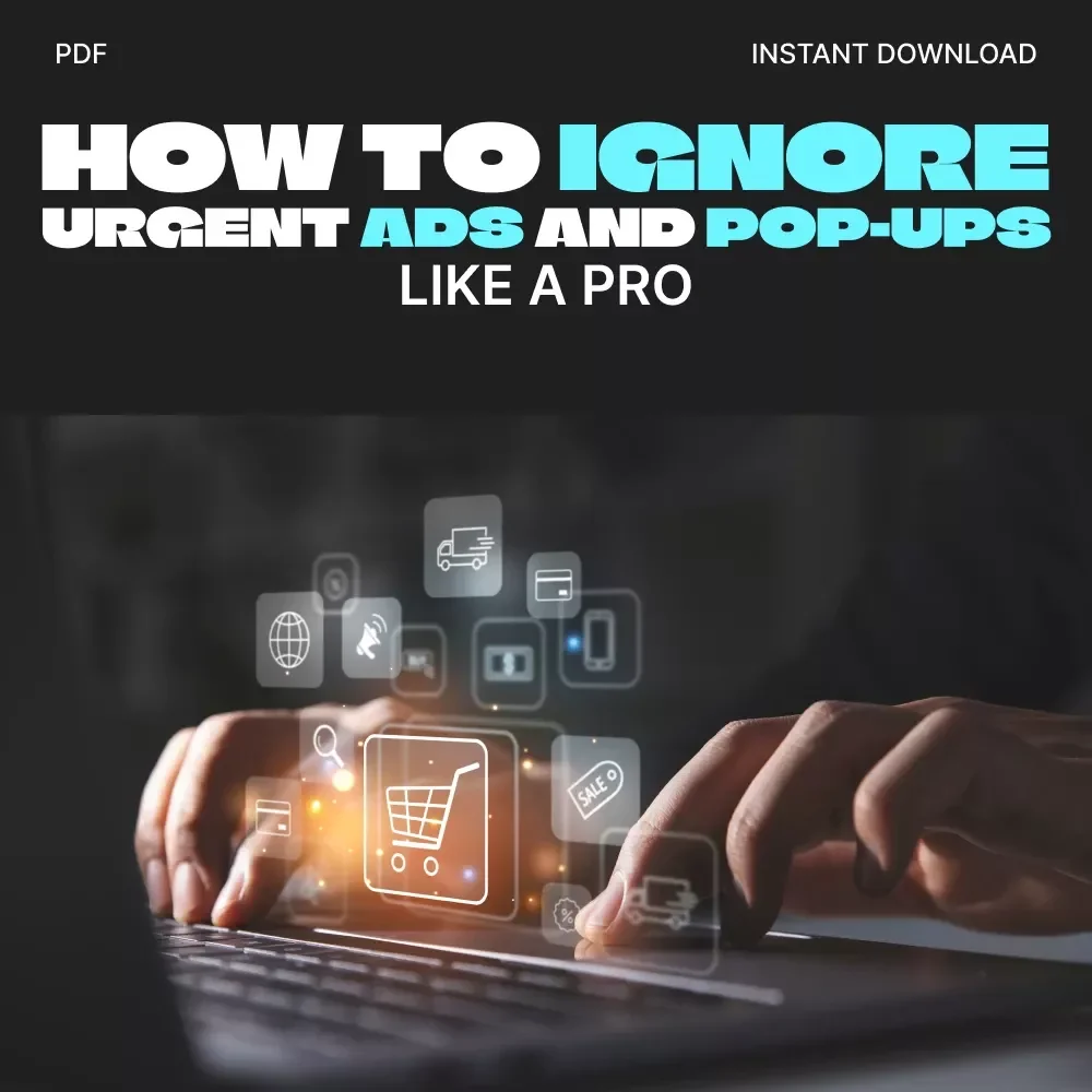 How to Ignore Urgent Ads and Pop-Ups Like a Pro | Printable Digital Checklist | Internet Focus Guide for Mindful Browsing | How to Ignore Urgent Ads and Pop-Ups
