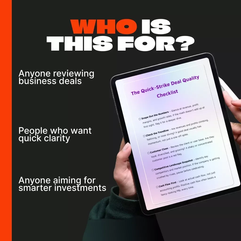 The Quick-Strike Deal Quality Checklist | Instant Digital Download | How to Evaluate Deal Quality Quickly Like a Pro