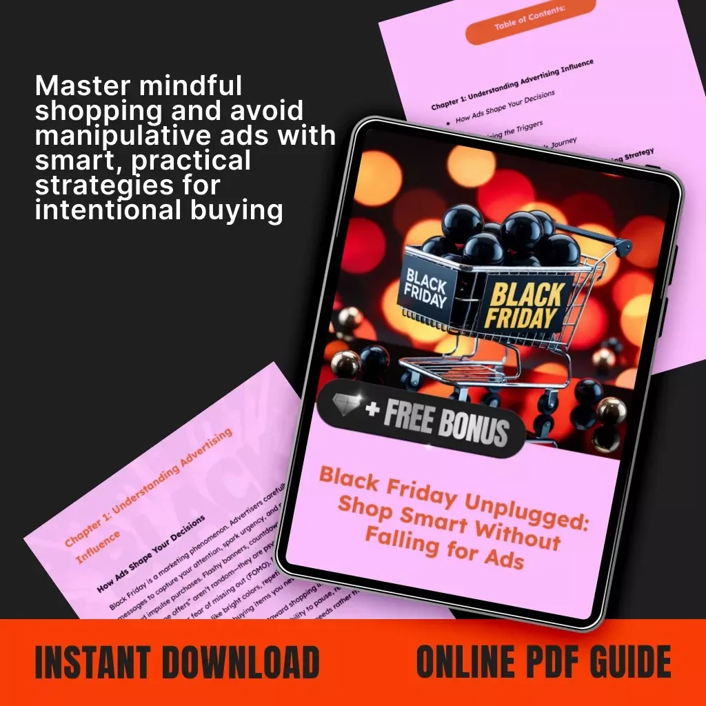 Black Friday Unplugged: Shop Smart Without Falling for Ads | Digital eBook & Shopping Guide | Conscious Consumer Planner | Minimalist Gift Idea