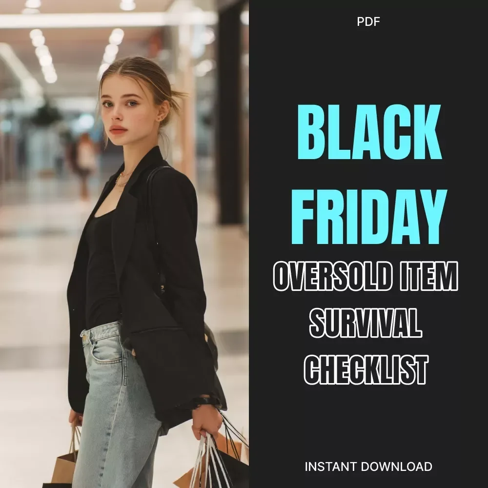 Black Friday Oversold Item Survival Checklist | Digital Download Guide for Smart Shoppers | Holiday Shopping Planner, Black Friday eBook, Online Deal Strategy