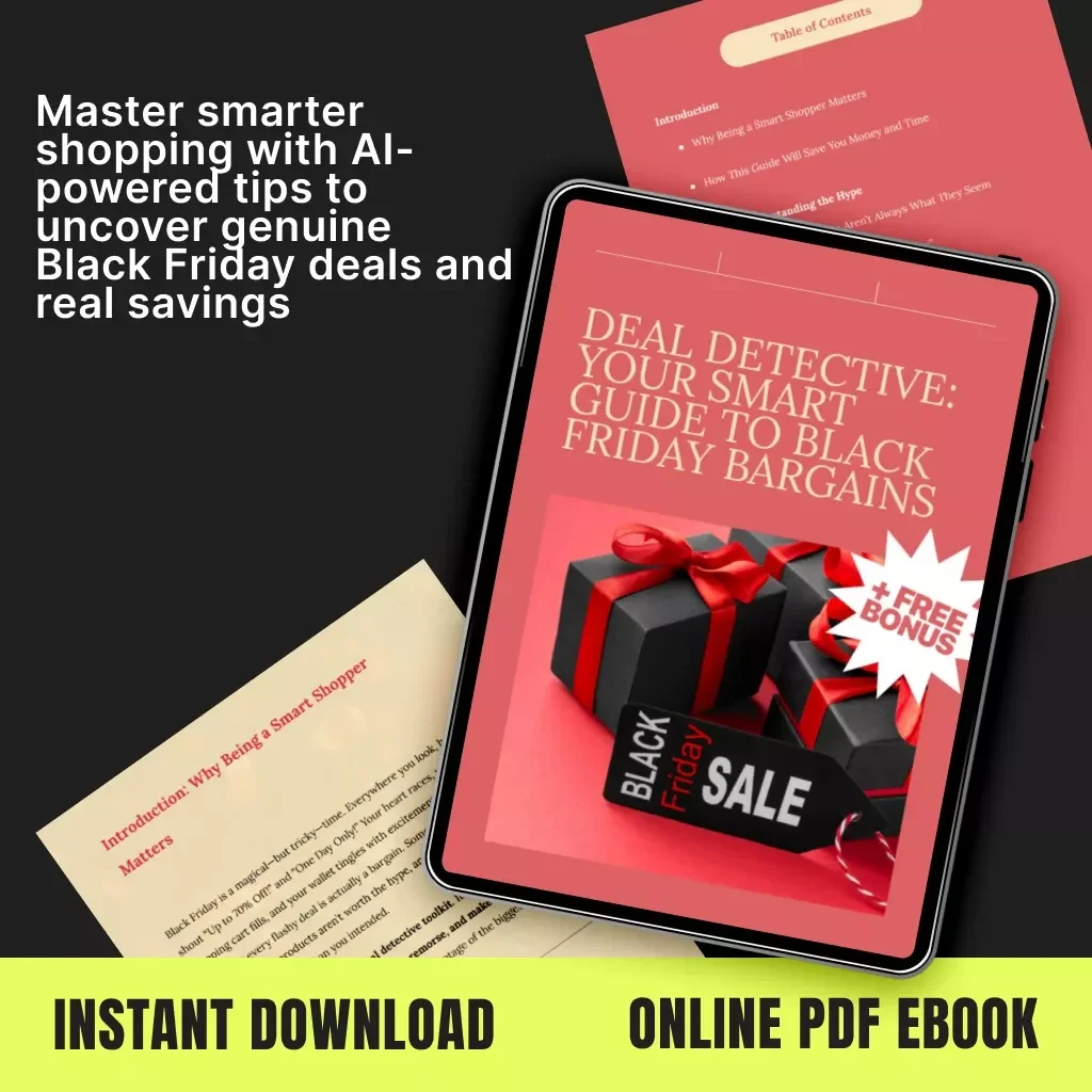 Deal Detective: Your Smart Guide to Black Friday Bargains | Digital Download | Smart Shopping eBook, AI-Powered Money-Saving Guide, Holiday Deals Checklist
