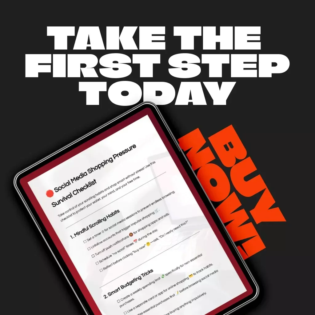 Social Media Shopping Pressure Survival Checklist | Digital Download for Mindful Spending | Tips for Avoiding Social Media Shopping Pressure | Budgeting & Self-Control Guide