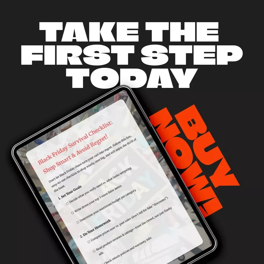 Black Friday Survival Checklist: Shop Smart & Avoid Regret! | Digital Download | Black Friday Guide for How to Shop Without Regret