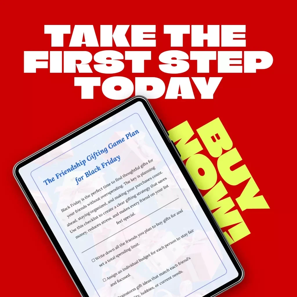 The Friendship Gifting Game Plan for Black Friday | Printable Checklist | How to Plan Gifts for Friends During Black Friday | Digital Download