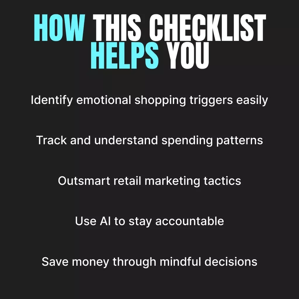 Recognize Your Impulse Buying Triggers Checklist | Printable Digital Download | How to Recognize Impulse Buying Triggers | Budgeting & Mindful Spending Guide