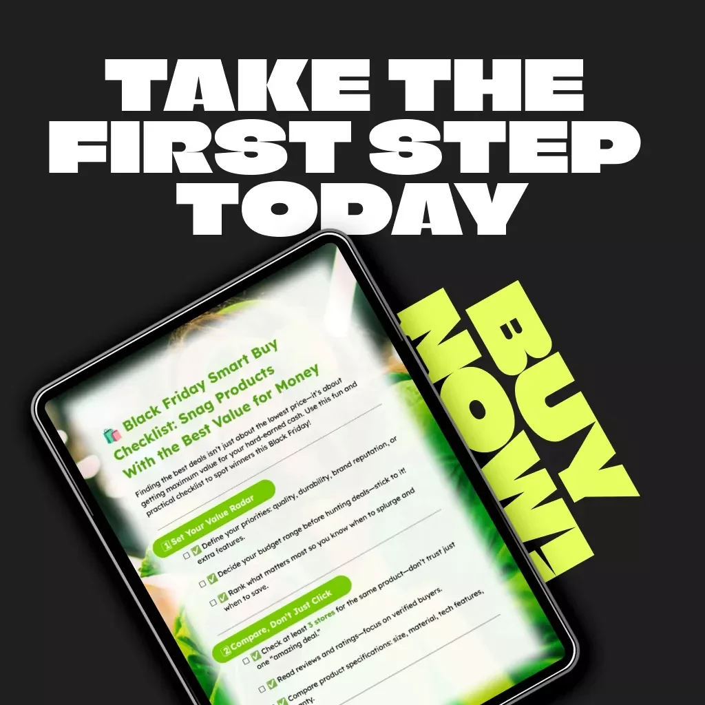 Black Friday Smart Buy Checklist: Snag Products With the Best Value for Money | Digital Download Guide to How to Identify Products with the Best Value for Money | Smart Shopping eBook for Savvy Black Friday Buyers