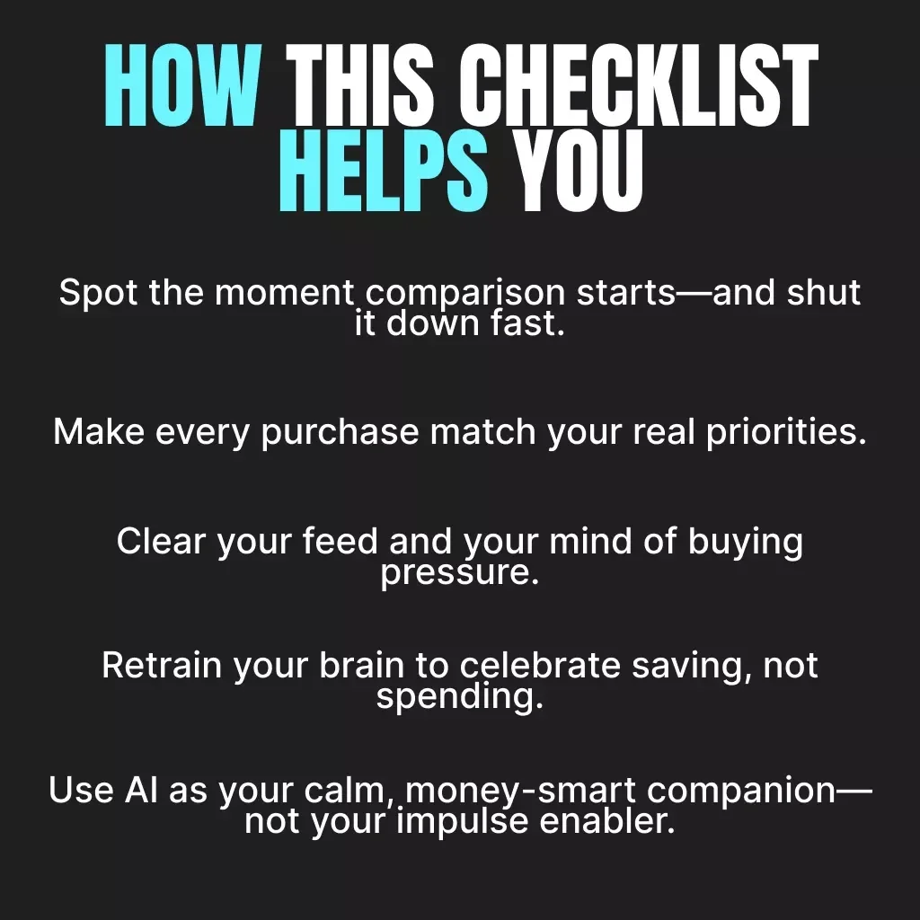 How to Ignore What Other People Buy | Mindful Spending Checklist for Comparison Detox, Financial Clarity & Self-Worth Boost | Digital Download eBook Guide